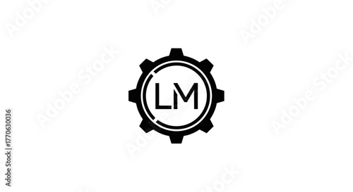 LM Initial Gear Logo Design for Mechanical Industry.