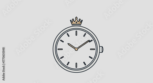 Elegant Timepiece with Crown - A Symbol of Royal Precision.