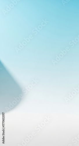 Minimalist background with soft blue gradient, clean white surface, and gentle diffused shadow