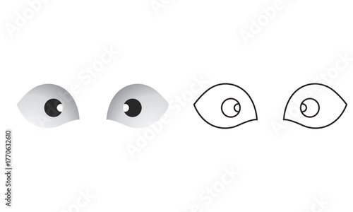 Eye emoji with shine icon. Design for Social Media, Stickers, Reactions, Messaging Apps, Memes, and Graphic Design .