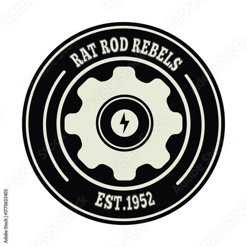 Rat Rod Rebels Vintage Style Automotive Emblem Logo