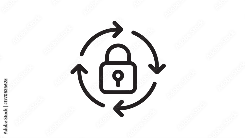 Fototapeta premium Secure digital lock icon for online safety data protection and access control systems