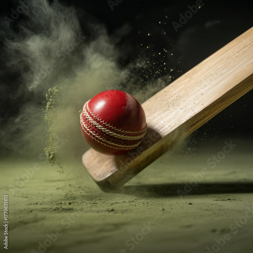 Cricket bat and bat. ready for play 