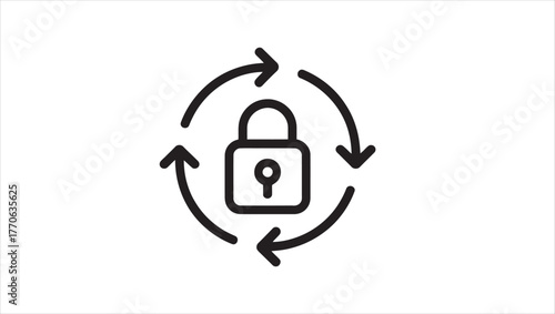 Secure digital lock icon for online safety data protection and access control systems