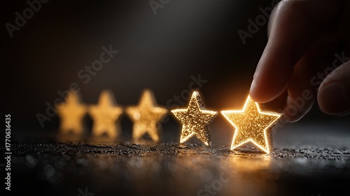 Banner of a satisfied customer in five-star rating