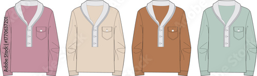 Collection of stylish shirt designs with diverse color options for men's fashion