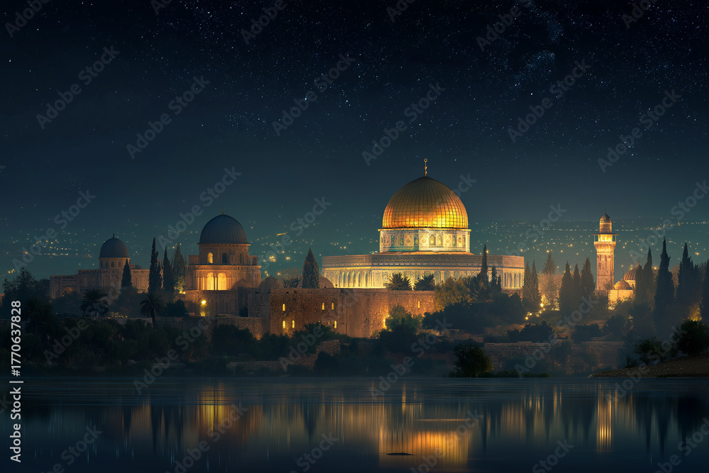 Fototapeta premium Night Journey to Al-Aqsa