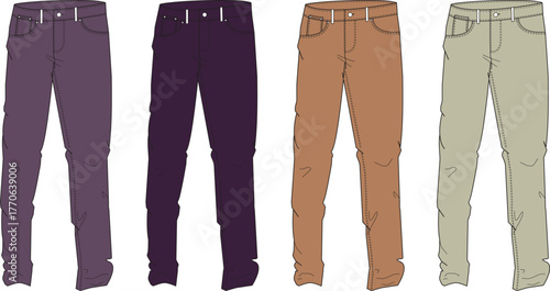 Colorful Pants Illustration A Vibrant Collection of Casual Trousers in Various Shades and Styles