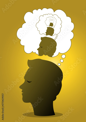 Infinite Loop of Thoughts Concept