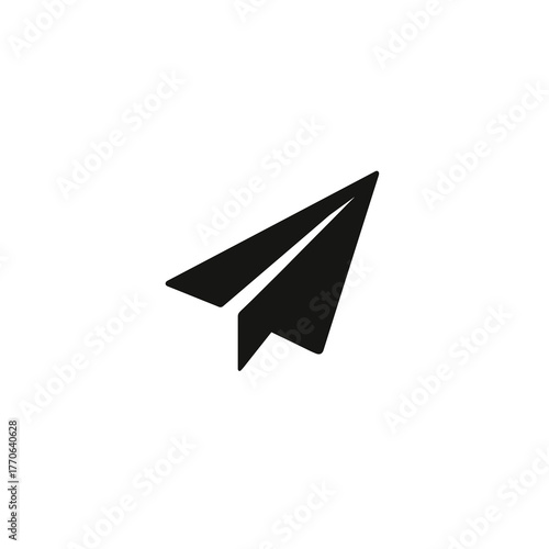 Free Download Flat minimal paper plane vector silhouette black design isolated on white - GFXLoad