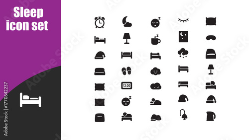 Sleep vector icon set