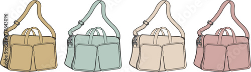Set of Stylish Messenger Bags in Pastel Colors Versatile Fashion Accessory