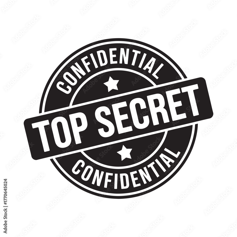 Fototapeta premium Top secret confidential stamp seal