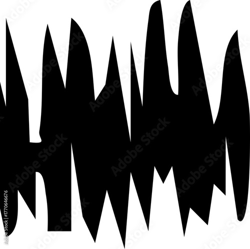 Vertical waveform with pointed spikes along linear motion paths.