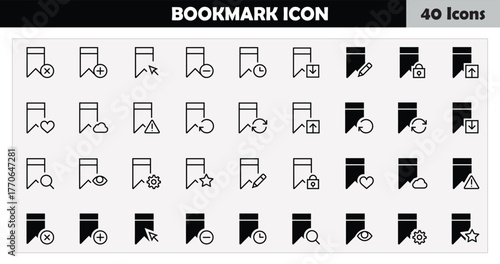 Bookmark icon and icon pack for website and mobile app.