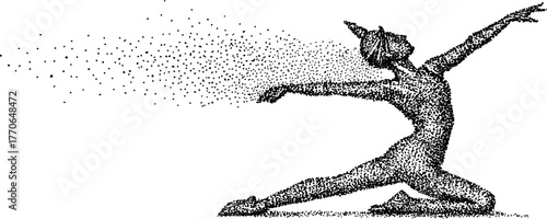 Graceful greek goddess statue in dance pose – black and white artistic design for posters