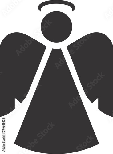 Angel with Wings and Halo vector illustration 