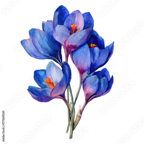 Crocus flowers on clear background