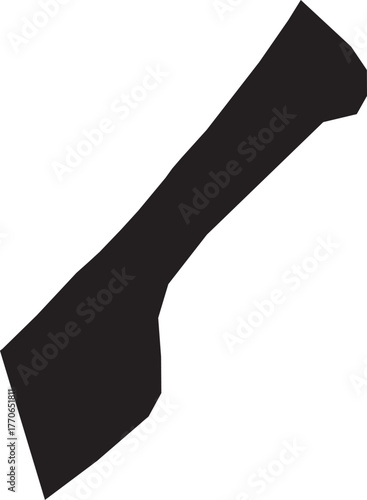 Vector Map of the Gaza Strip Isolated Editable Silhouette