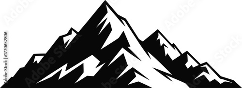 Black silhouette of a majestic glacier ice formation