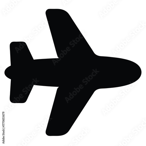 Silhouette of a single engine airplane flying in a white sky scene