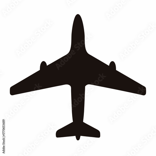 Silhouette of an airplane flying, perfect for travel blogs and travel websites
