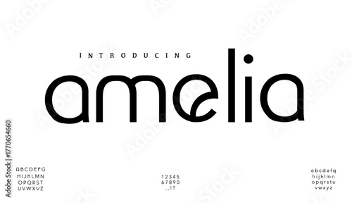 Amelia Font. minimal creative tech logo alphabet fonts. 