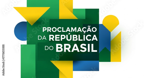 Proclamação da república do Brasil illustration isolated on white background for social media