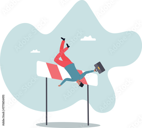 Business failure, mistake or cannot overcome difficulty or obstacle, problem or underperform employee .about a man and his life.