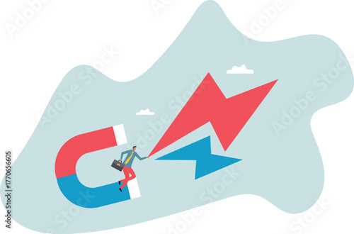 Business attraction or charisma with power to draw or attract business opportunity, money or customers.human life and situation.