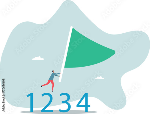 Step by step guide to success, business manual, instruction or guideline, process or improvement ladder,human life and situation.