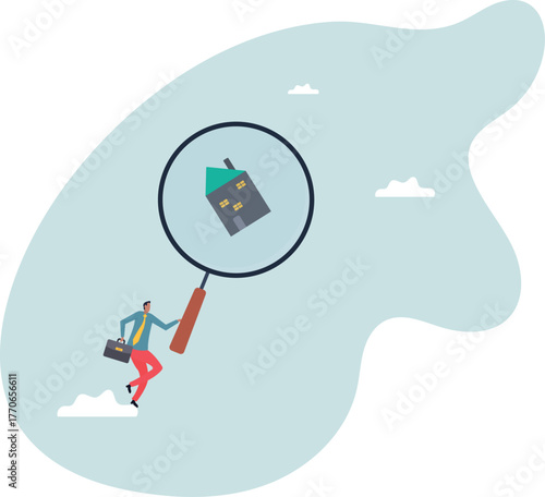 House inspection, home, property and real estate price evaluation, mortgage and loan analysis, search for housing investment.human life and situation.