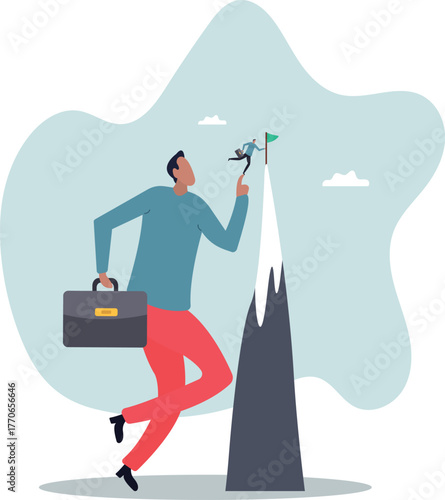 Helping hand, coaching or mentor support employee to achieve business target,human life and situation.