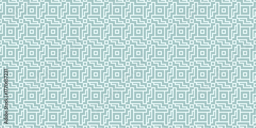 Mint Green Geometric Maze Seamless Pattern – Minimal Retro Line Art Background for Fabric, Wallpaper, and Packaging Design