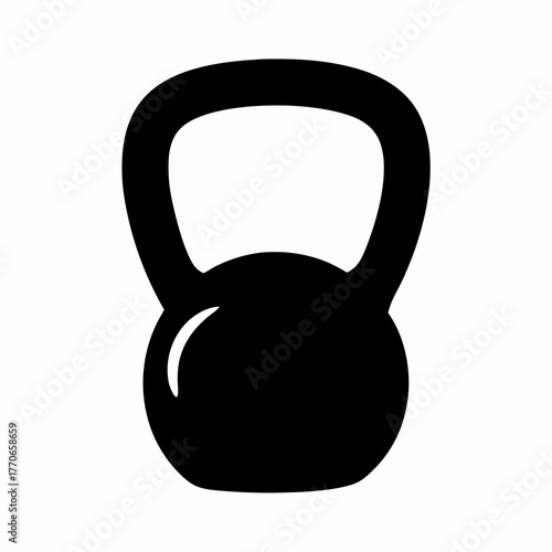 Silhouette of a kettlebell representing fitness equipment and strength training tools
