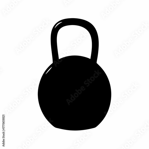 Silhouette of a kettlebell for strength training and fitness equipment