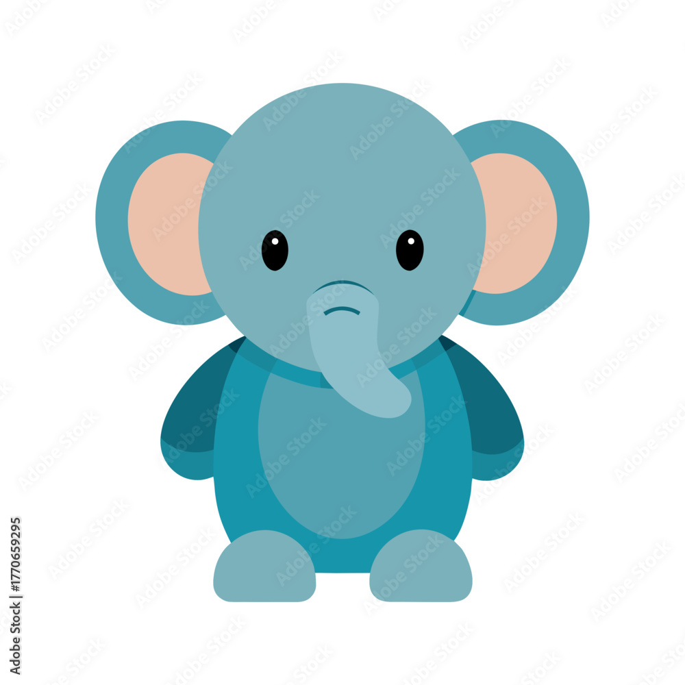Fototapeta premium elephant plush toy cartoon vector