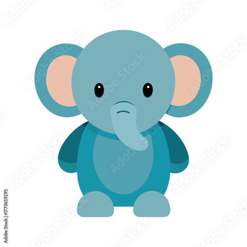 elephant plush toy cartoon vector