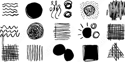 Minimalist abstract geometric doodles collection for creative designs