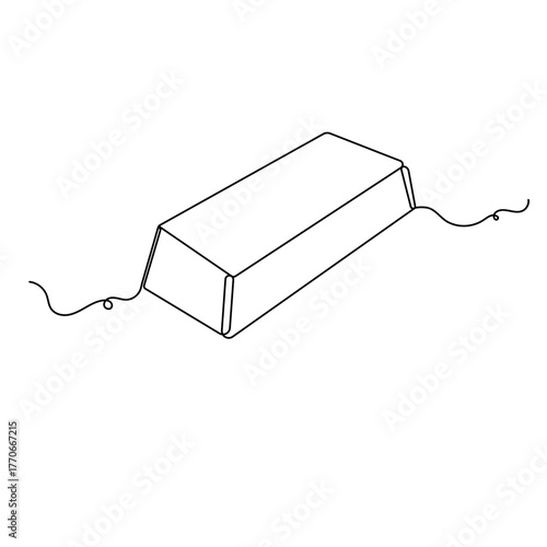 Gold bar icon continuous one line drawing outline vector illustration