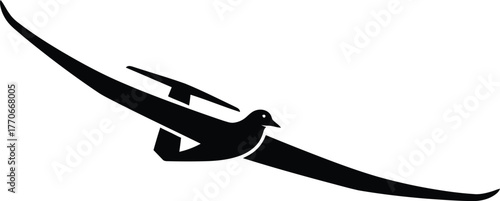 Abstract stylized pigeon illustration embodying peace and harmony with minimalistic design approach for creative visual communication