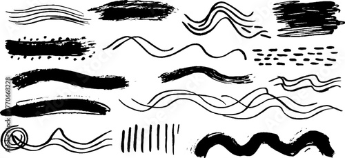 Minimalist abstract black and white doodles for creative design