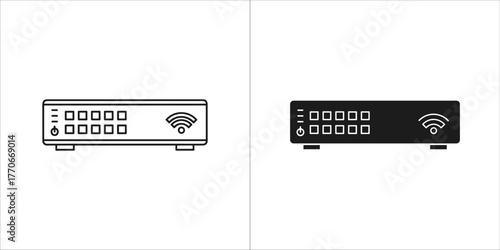 Wireless router vector icon wifi technology equipment symbol