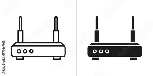 Wireless router with antenna vector icon network equipment symbol