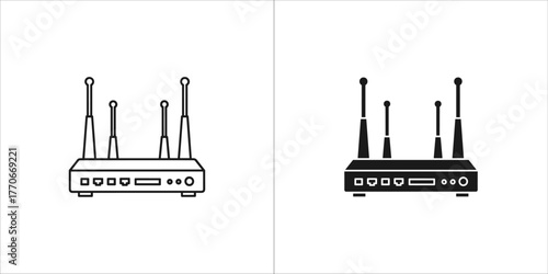 Wireless router with antenna for home or office network