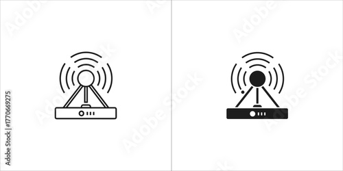 Wireless antenna icon, simple flat design for web and app
