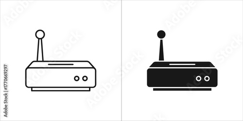 Wireless router icon, simple flat design for web and app
