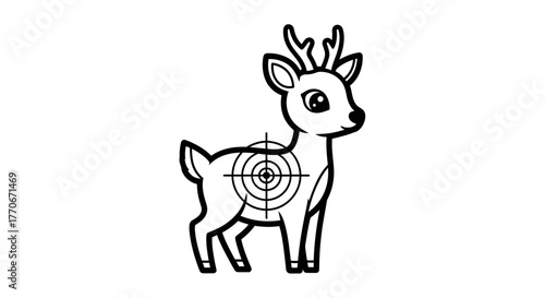 Targeted innocence: A stylized deer with a bullseye, a symbol of vulnerability or a hunting