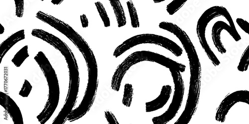 Minimalist abstract black and white arc pattern for modern design