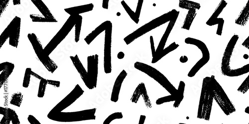 Minimalist abstract arrows pattern in black and white for modern design